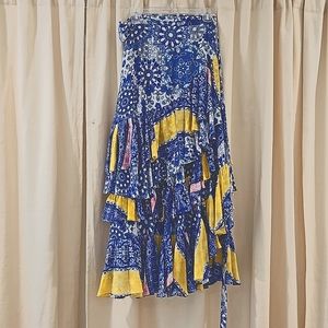 Ruffle Multi Colored Maxi Skirt